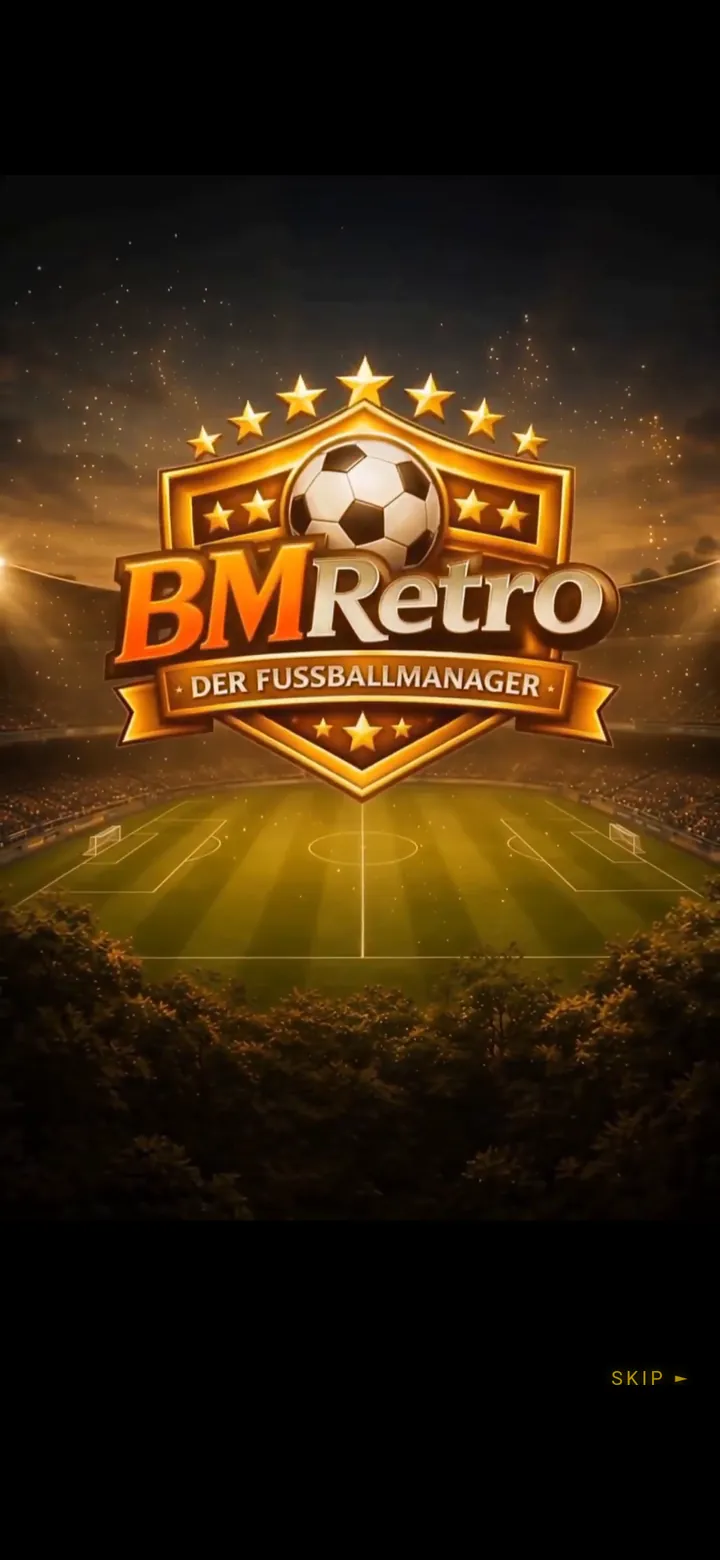 Titelbildschirm von BMRetro – Der Fußballmanager