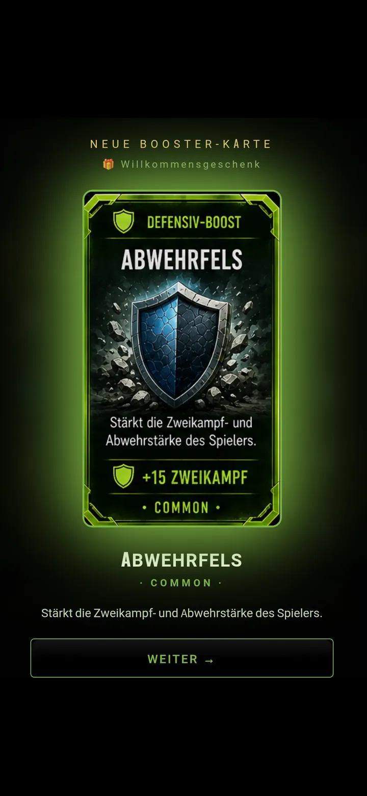Neue Booster-Karte als Willkommensgeschenk